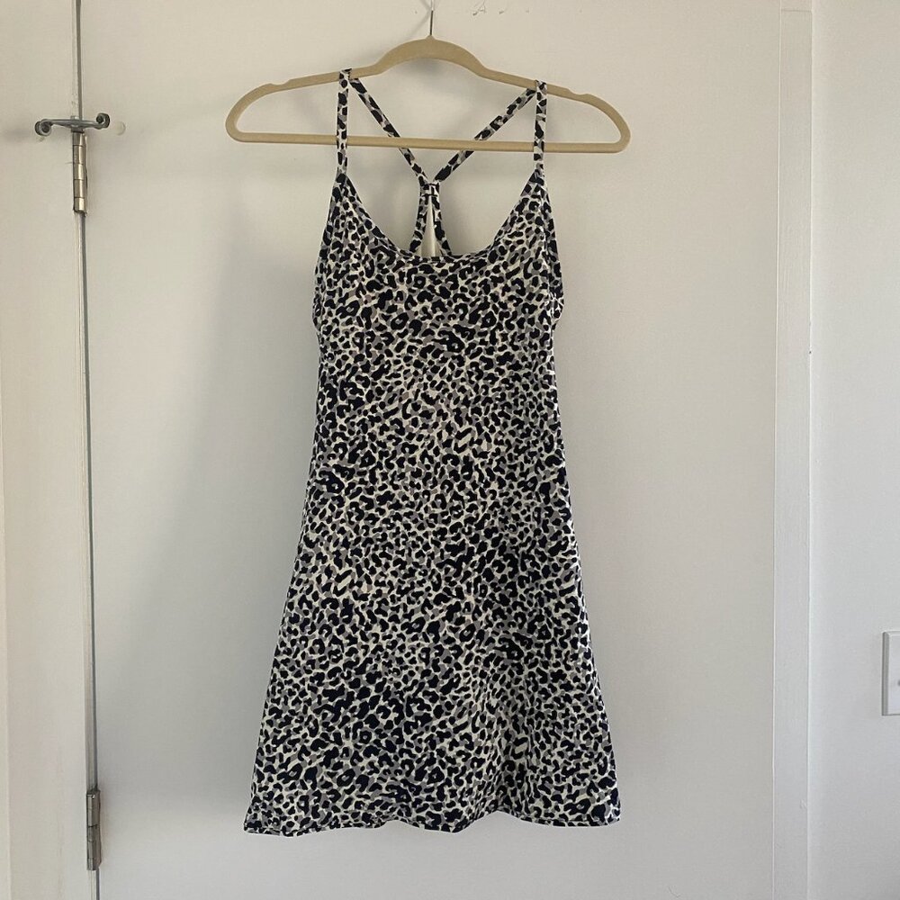 Outdoor Voices Snow Leopard Cheetah Print Exercise Dress